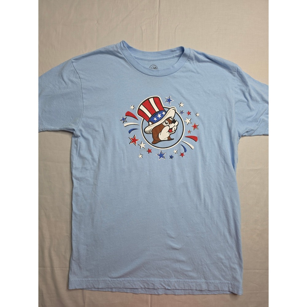 Buc-ee's T-Shirt Men's S Blue Sweet Land of Liberty Graphic 100% Cotton Pullover